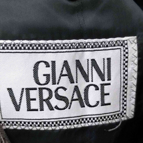 ジャンニヴェルサーチ GIANNI VERSACE ストライプダブルブレストテーラードジャケット 3タックワイドスラックスパンツ メンズ 50