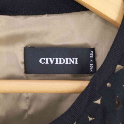 チヴィディーニ CIVIDINI イタリア製 ウールノースリーブワンピース カットワーク レディース EUR:42