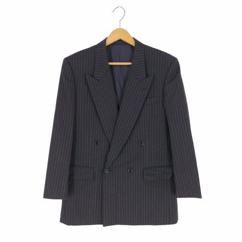 ランバン LANVIN チョークストライプダブルブレストテーラードジャケット メンズ EUR:50