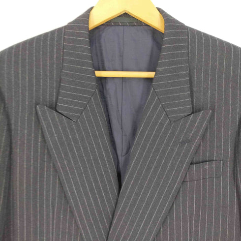 ランバン LANVIN チョークストライプダブルブレストテーラードジャケット メンズ EUR:50