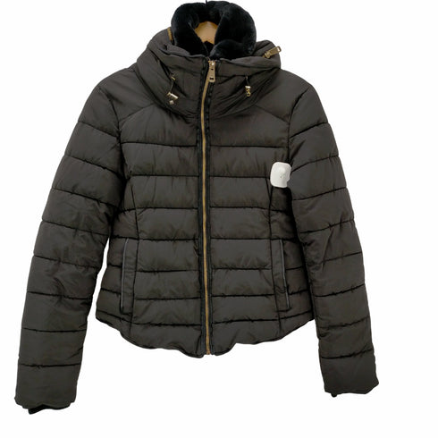 ザラ ZARA フーデッドスリムダウンジャケット レディース import:M