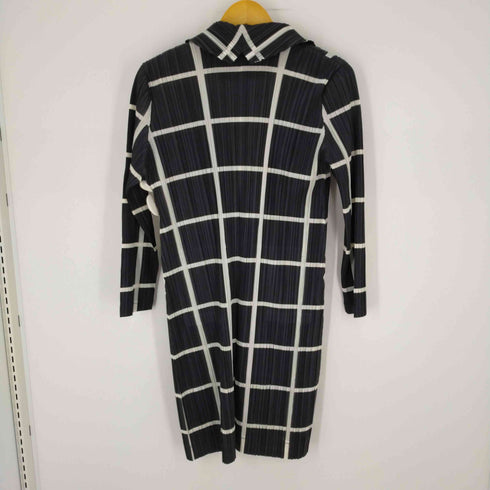 プリーツプリーズイッセイミヤケ PLEATS PLEASE ISSEY MIYAKE 16SS プリーツ 格子柄 1ボタン カーディガン 羽織り レディース JPN:3