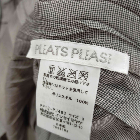 プリーツプリーズイッセイミヤケ PLEATS PLEASE ISSEY MIYAKE 2010AW シャツ ブラウス 千鳥格子 レディース JPN:3