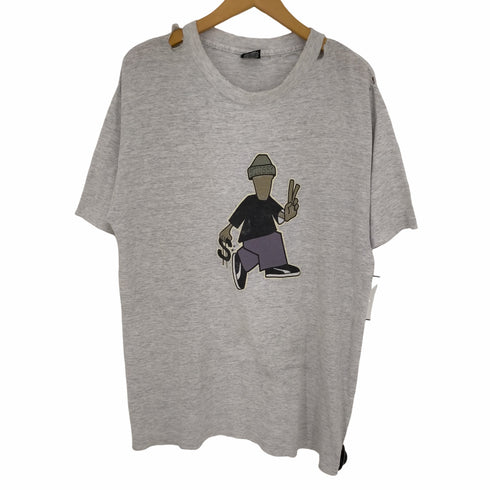 ステューシー Stussy OLD 80s USA製 黒タグ シングルステッチ PEACE and PROSPERITY クルーネックTシャツ メンズ import:L