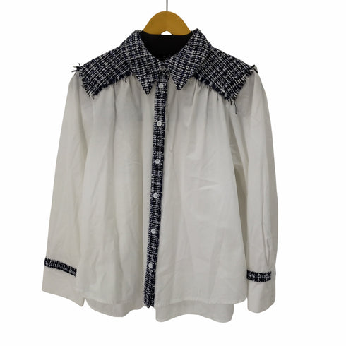 ザラ ZARA ツイードミックスブラウス レディース import:M