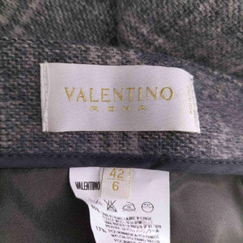 ヴァレンティノ Valentino ウールチェックマーメイドデザインスカート ミモレ丈 ロング フレア レディース 42/6
