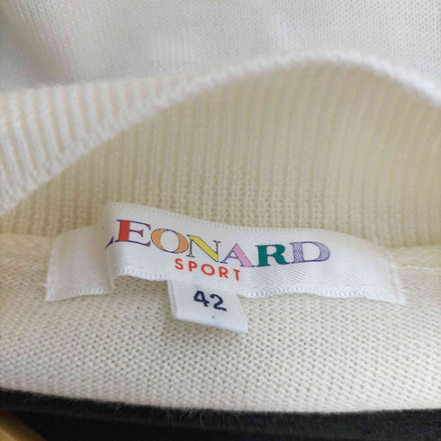 レオナールスポーツ LEONARD SPORT ロゴ総柄モックネックニット セーター 長袖 レディース JPN:42