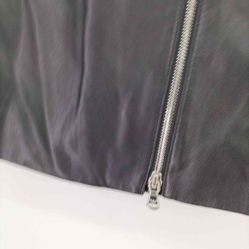 エンポリオアルマーニ EMPORIO ARMANI ダブルライダースジャケット ジップアップ 異素材切替 シープレザー レディース JPN:38 38