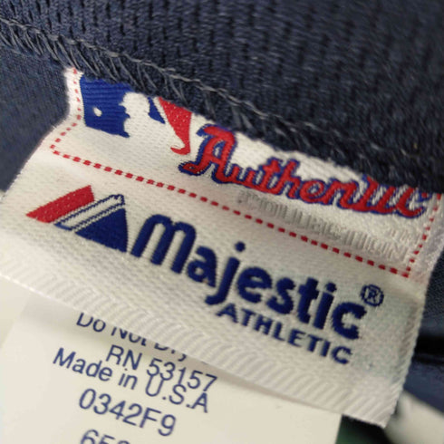 マジェスティックアスレチック Majestic ATHELETIC USA製 ユニフォームシャツ ベースボールシャツ 背番号無し メンズ JPN:L