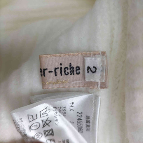 アプワイザーリッシェ Apuweiser riche 22AW パールネッククロップドニット セーター 長袖 ショート丈 レディース JPN:2