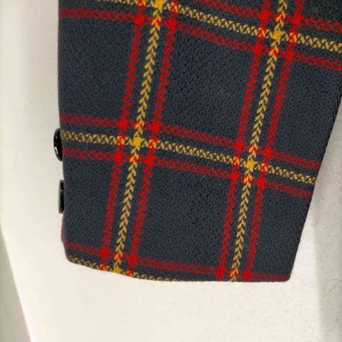 MADE IN ITALY カシミア混 タータンチェック2Bテーラードジャケット レディース