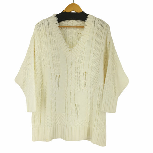 ダイアグラム Diagram 19AW グランジニット セーター チュニック丈 長袖 Vネック レディース 36