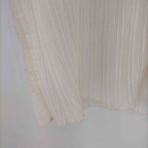 ザラ ZARA PLEATED BLOUSE WITH RUFFLES レディース import:L