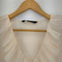 ザラ ZARA PLEATED BLOUSE WITH RUFFLES レディース import:L