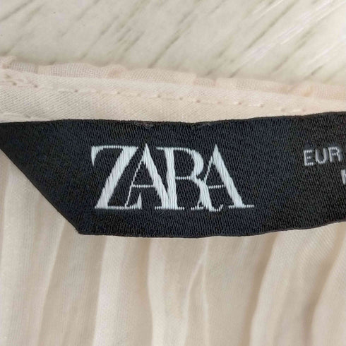 ザラ ZARA PLEATED BLOUSE WITH RUFFLES レディース import:L