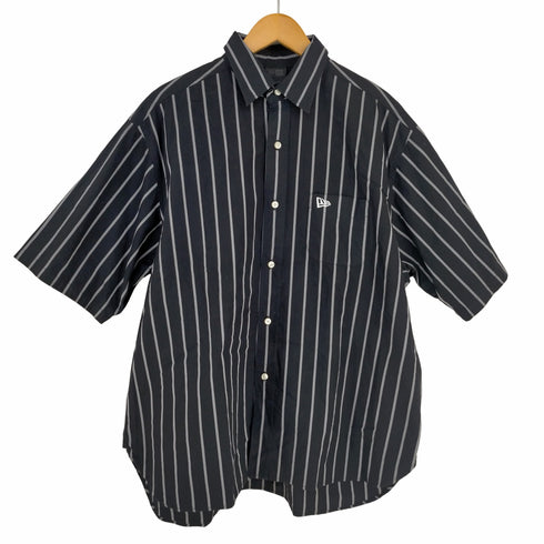 ニューエラ NEWERA 23SS ストライプブロードシャツ BLACK LABEL メンズ JPN:XL