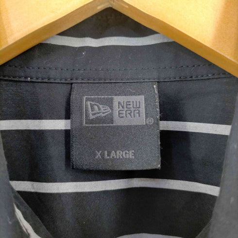 ニューエラ NEWERA 23SS ストライプブロードシャツ BLACK LABEL メンズ JPN:XL