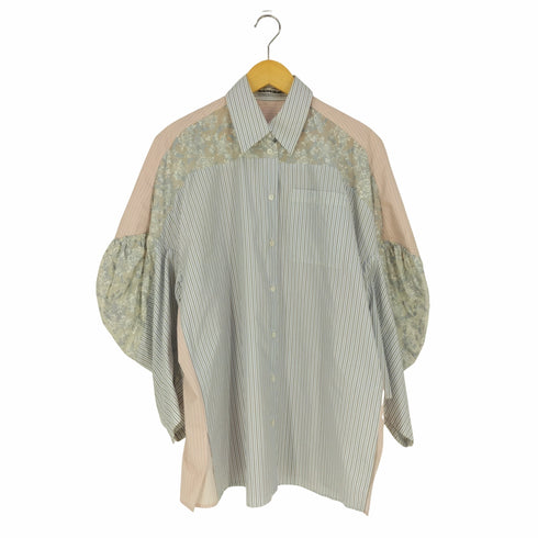 ミキオサカベ Mikiosakabe Garden Shirt スイッチング フラワー ストライプシャツ レディース FREE