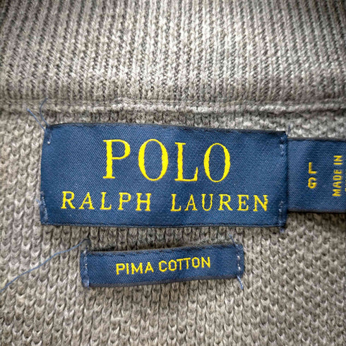 ポロラルフローレン POLO RALPH LAUREN ポニー刺繍 ピマコットンハーフジップニット メンズ import:L