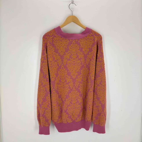 メゾンスペシャル MAISON SPECIAL Damask Jacquard Prime-Over V-Neck Knit Cardigan メンズ JPN:2