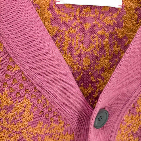 メゾンスペシャル MAISON SPECIAL Damask Jacquard Prime-Over V-Neck Knit Cardigan メンズ JPN:2