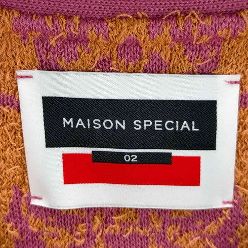 メゾンスペシャル MAISON SPECIAL Damask Jacquard Prime-Over V-Neck Knit Cardigan メンズ JPN:2