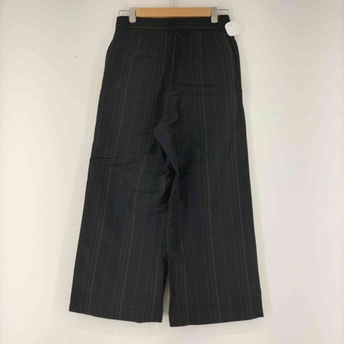 ギャルリーヴィー GALERIE VIE 22SS リネンキュプラシルク ワイドクロップドパンツ ストライプ レディース 34