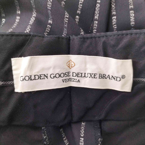 ゴールデングース GOLDEN GOOSE DELUXE BRAND テーパードパンツ スラックス ロゴストライプ センタープレス レディース JPN:S