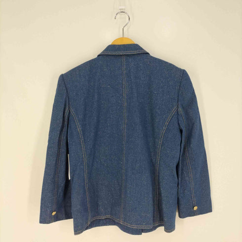 レオナール LEONARD 花刺繍 金ボタン ダブルブレスト シルクテーラードジャケット レディース 9AR