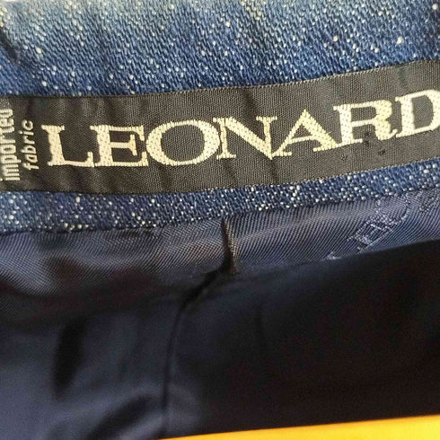 レオナール LEONARD 花刺繍 金ボタン ダブルブレスト シルクテーラードジャケット レディース 9AR