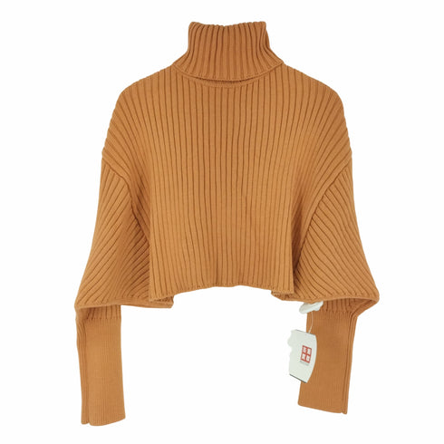スタイリング styling 21AW バックショートニットプルオーバー セーター タートルネック 長袖 ドルマンスリーブ ウール混 レディース FREE