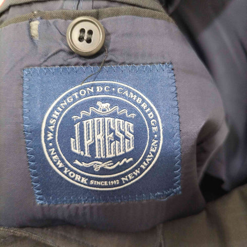 ジェイプレス J.PRESS チェック柄 金ボタン ウール 3Bテーラードジャケット メンズ