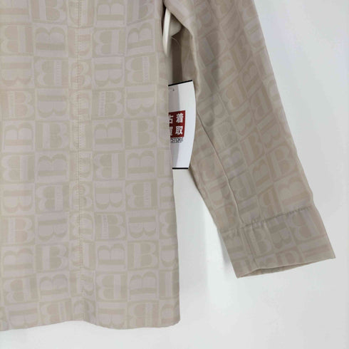 バーバリーロンドン BURBERRY LONDON Bロゴ総柄 モノグラム 比翼ボタン ポリエステルシャツ レディース JPN:7号