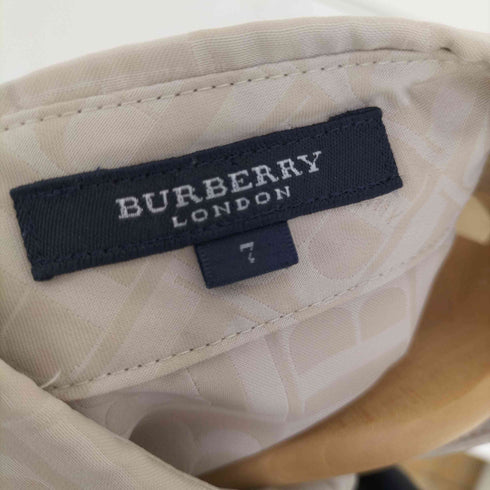 バーバリーロンドン BURBERRY LONDON Bロゴ総柄 モノグラム 比翼ボタン ポリエステルシャツ レディース JPN:7号