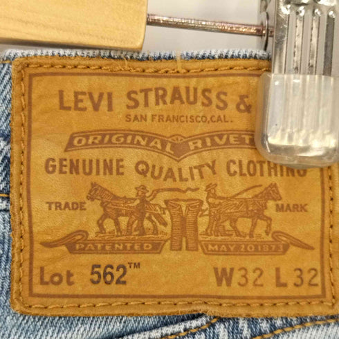 リーバイス Levis 裏4102 BIGE バックポケット黒カン 562 LOOSE TAPER 5ポケット ジップアップデニムパンツ メンズ W:32 L:32