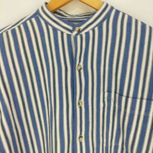 BLUE ISLAND ホンジュラス製 バンドカラーストライプシャツ メンズ import:L