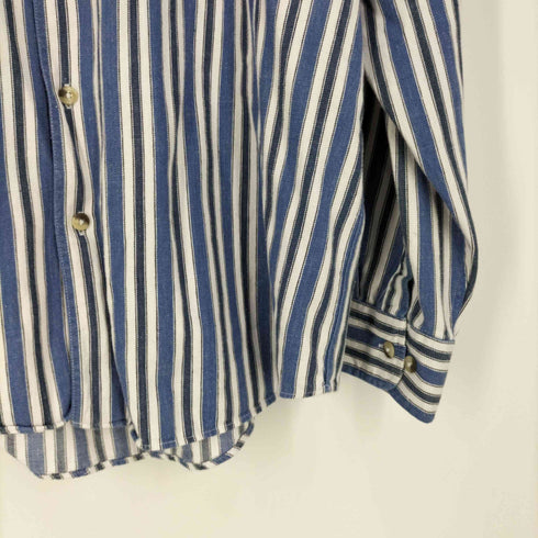 BLUE ISLAND ホンジュラス製 バンドカラーストライプシャツ メンズ import:L