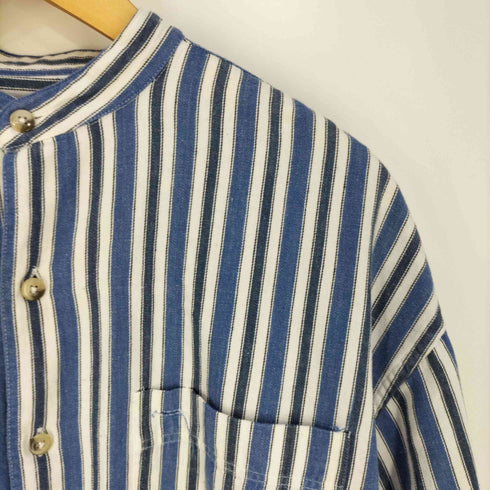 BLUE ISLAND ホンジュラス製 バンドカラーストライプシャツ メンズ import:L