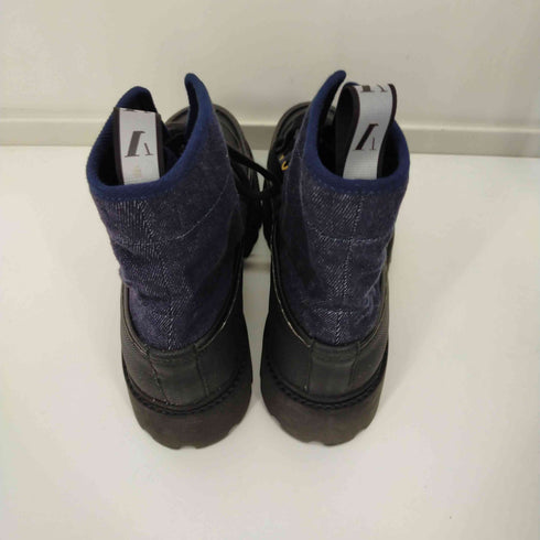 エンポリオアルマーニ EMPORIO ARMANI デニム 厚底 レースアップ スニーカー メンズ US:7