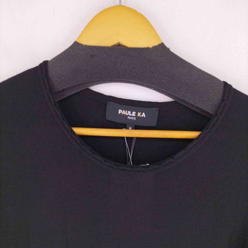 ポールカ PAULE KA ウール フリル ニットワンピース フレア 膝丈 長袖 レディース JPN:M