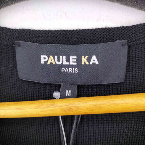 ポールカ PAULE KA ウール フリル ニットワンピース フレア 膝丈 長袖 レディース JPN:M