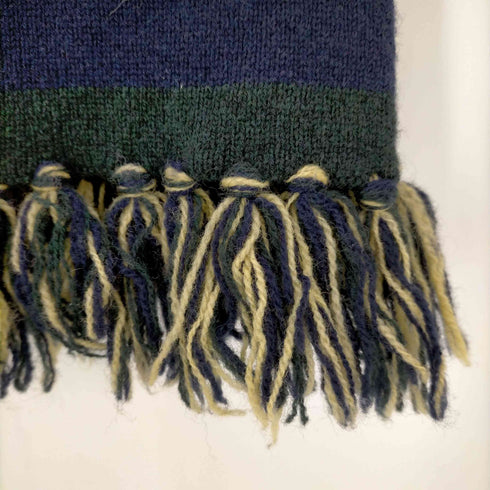 ポロラルフローレン POLO RALPH LAUREN カシミヤウール ポニー刺繍ボーダーマフラー メンズ ONE SIZE