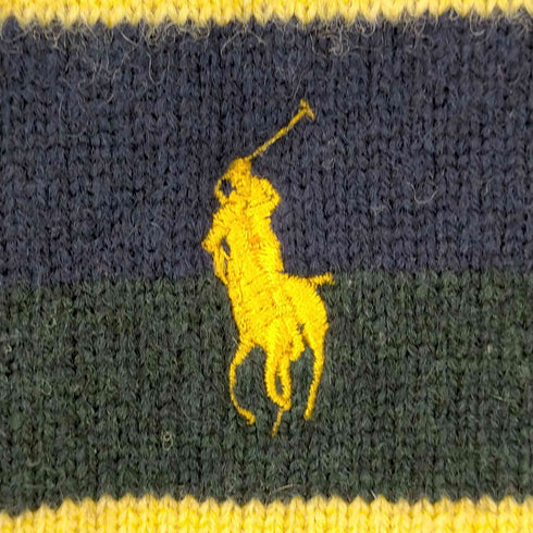 ポロラルフローレン POLO RALPH LAUREN カシミヤウール ポニー刺繍ボーダーマフラー メンズ ONE SIZE