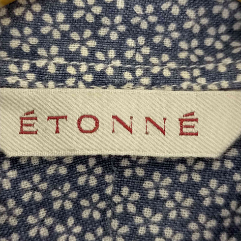 エトネ Etonne ホリゾンタルカラー リネンシャツ 小紋柄 メンズ JPN:L