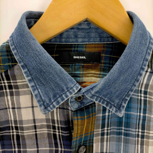 ディーゼル DIESEL 切替チェックシャツ メンズ JPN:L