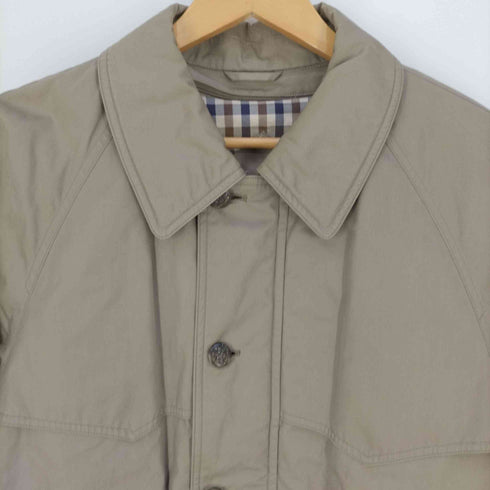 アクアスキュータム AQUASCUTUM チェックライナー付き 裏地チェック ミリタリー中綿ジャケット メンズ import:S