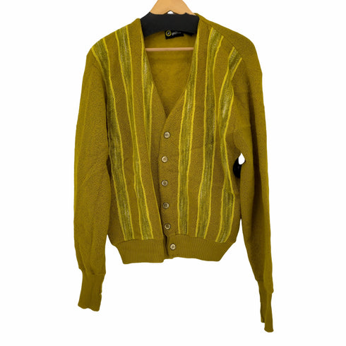 60S~70S ストライプアクリルカーディガン シェルボタン メンズ import:L