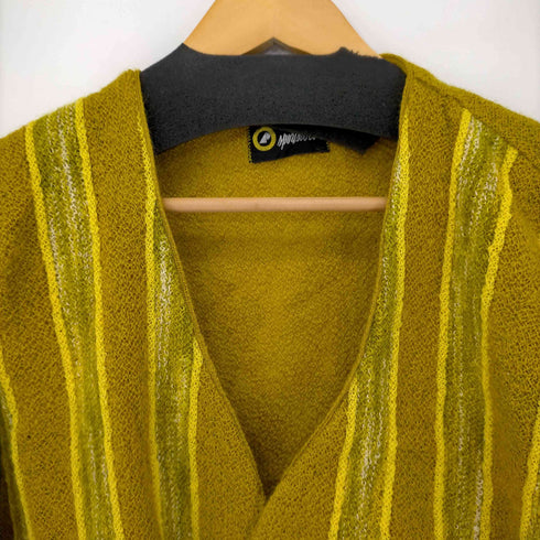 60S~70S ストライプアクリルカーディガン シェルボタン メンズ import:L