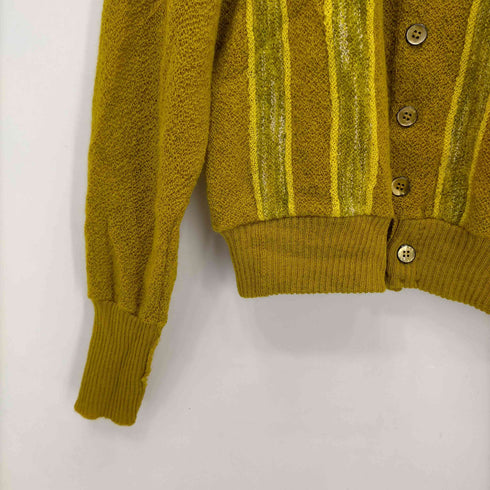 60S~70S ストライプアクリルカーディガン シェルボタン メンズ import:L