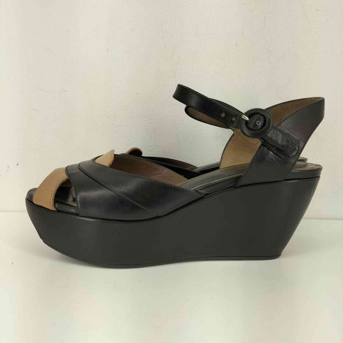 マルニ MARNI サンダル ストラップ レザー ウェッジソール レディース JPN:24